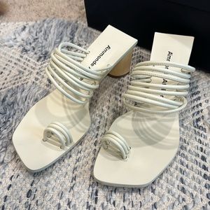 Alessandra Block Heel in Ivory, Size 6